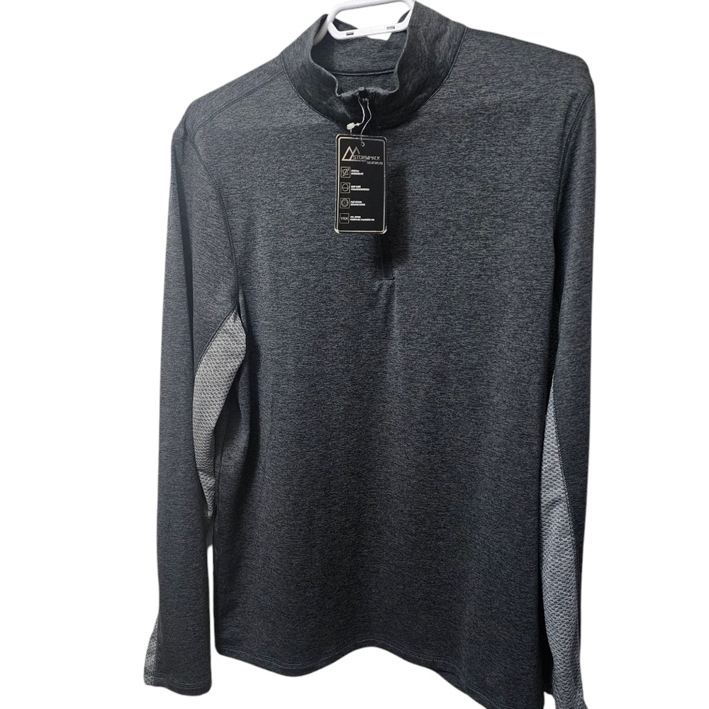 Stormpack Sunice 1/4 Zip Gray Long Sleeve Men's Athletic Top Medium NWT